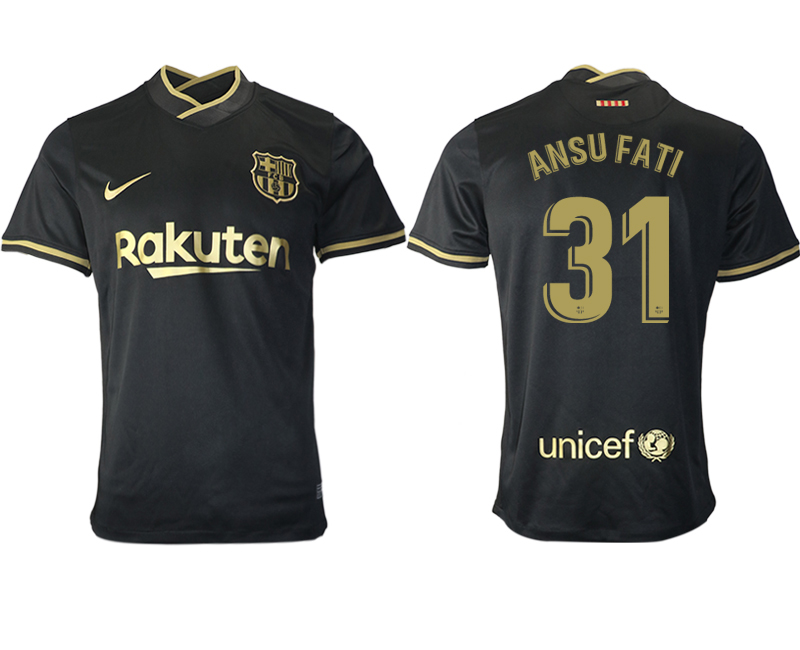 Men 2020-2021 club Barcelona away aaa version #31 black Soccer Jerseys